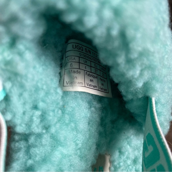 UGG Oh Fluffita Tide Pool Blue Flatform Platform Sandals Slingback: 6 - Picture 9 of 10